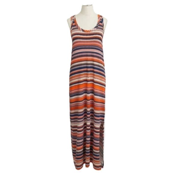 J CREW maxi dress racerback stripe print summer tank‎ top M - Picture 1 of 7
